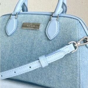 ☀️Kate Spade Blue Denim Hot Fixed Studded Madison Duffle Crossbody